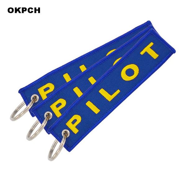 

pilot key chain embroidery blue key label luggage safety tag keyring aviation gifts1255891, Silver