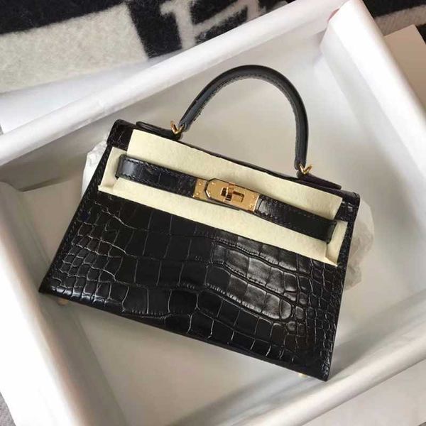 

no box spring and summer new alligator mini carrie bag mini second-generation carrie leather portable one-shoulder diagonal bag for women