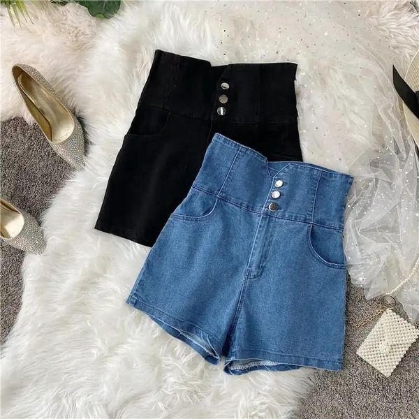 

jeans denim shorts new women's slim fit pants 2021 new summer high waist tight female elastic short jeans nx051, Blue