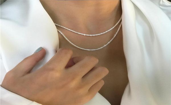 

popular 925 sterling silver sparkling clavicle chain choker necklace for women fine jewelry wedding party birthday gift5453608