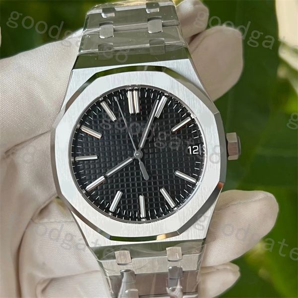 

904l stainless steel strap royal watch movement oak watches ordinary pure color orologio with waterproof sapphire glasses automatic wristwat, Slivery;brown