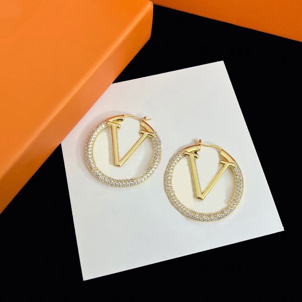 

luxury earrings designer earrings crystal diamond letter earrings elegant ear studs fashion party women earring daily earring, Golden;silver