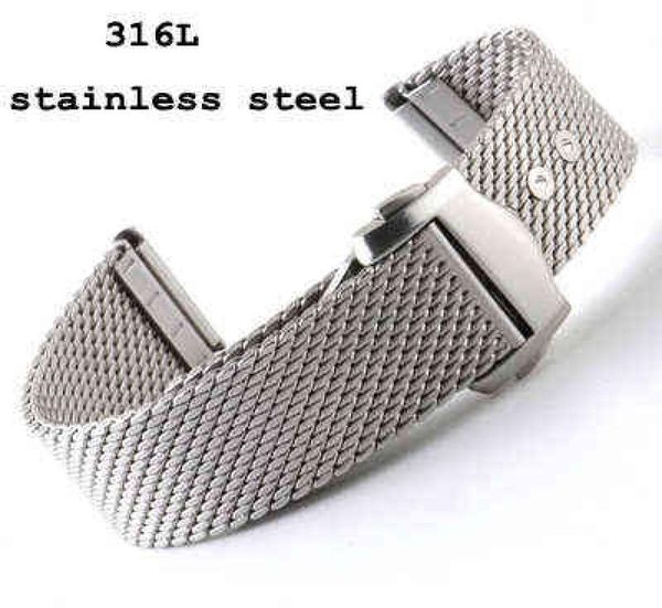 

accessories band for omega 007 seamaster strap replace milanese stainless bracelet 20mm chain h2204193973117, Black;brown