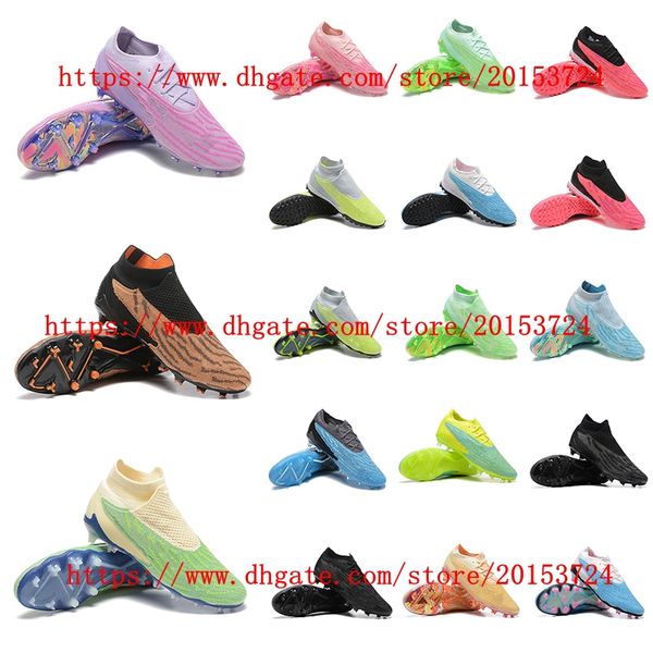

phantom gx elite fg tf soccer shoes mens cleats turf trainers spikes leather football boots green yellow white black gray red blue