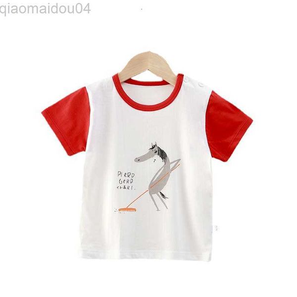 

t-shirts toddler kid baby boys girls clothes summer basic tee cotton infant t shirt casual loose childrens tshirt outfit aa230518, Blue