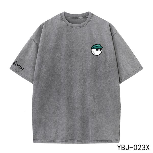 

mens tshirts malbon golf embroidery summer men women washed batik drop shoulder style tshirt cotton oneck oversize 230517, White;black