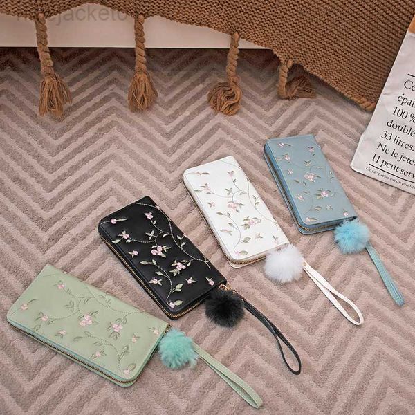

women's bag embroidered flower zero wallet 2023 new inns women's card bag