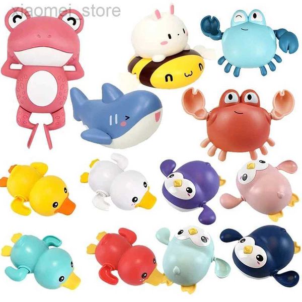 

3pscbath toys baby toys bathing ducks animal cartoon crab whale swimming pool water game chain clockwork funny bath toys for baby 0 24 month
