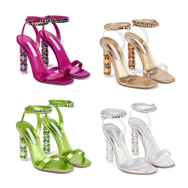 

sandals aquazzura satin crystal decorative high heeled sandal rhinestone -encrusted strap spool heels sky-high heel for women summer luxury, Black