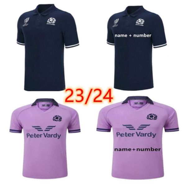 

france rugby rwc 2023 2024 scotland rugby jersey 22 23 24 scottish 7s home away polo vest shirts mens jerseys size:s-5xl, Black;gray