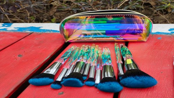 

amazon selling 10pcs crystal makeup brushes transparent diamond crystal handle makeup brush set3794298