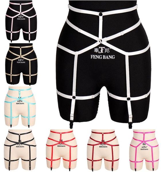 

belts gothic women bondage harness spandex suspenders garter belt stockings antislip size socks clip erotic lingerie fetish 4289698, Black;brown