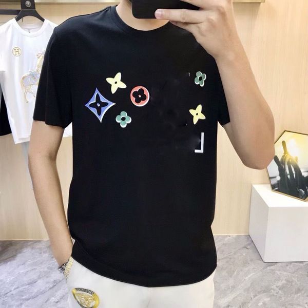 

summer t shirt mens women designers t-shirts tees apparel man s casual chest letter shirt luxurys clothing street shorts sleeve clothes bur, White;black