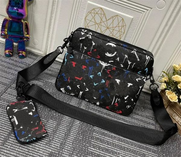 

mt trio pochette messenger bags damier spray handbags designer 3pc bag women men luxury genuine leather letter printing wallet coin purse po