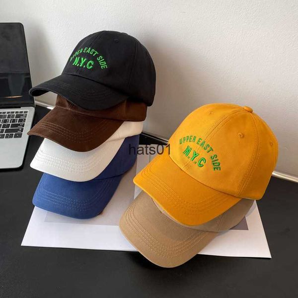 

new embroidered letter soft cap nyc casual and versatile baseball cap, Blue;gray