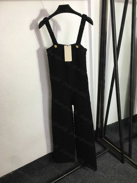 

23ss women jumpsuits womens designer clothing new woollen knit suspenders knitted one-piece trousers women clothes, Black;white