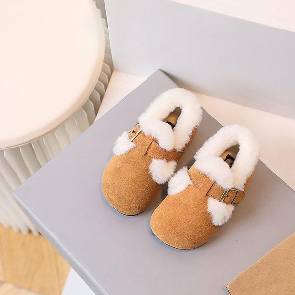 

sneakers kids shoes casual footwear girls winter peas cotton plus velvet warm baby soft-soled non-slip f13672, Black;red