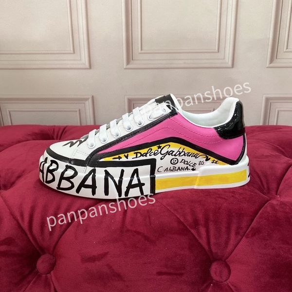 

2023casual shoes men designer leather lace-up sneakers fashion lady flat running letters shoes sneaker, Black