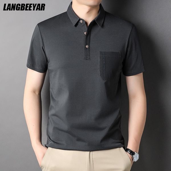 

men's polos grade brand designer polo shirt men summer short sleeve plain korean solid color casual fashions clothes men 230518, White;black