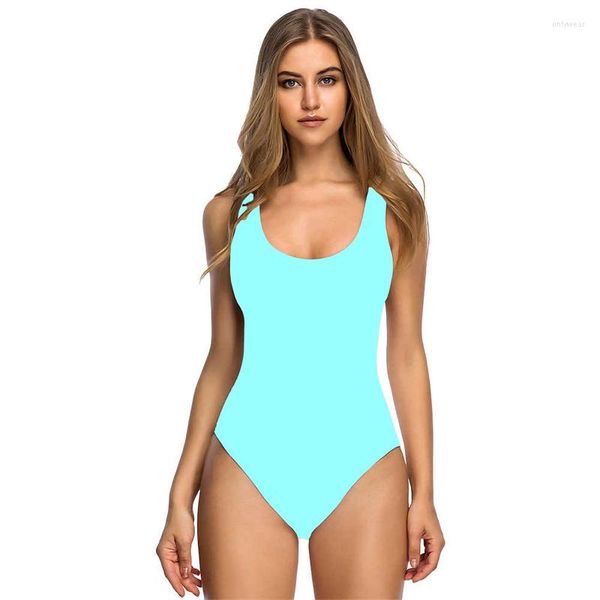 

women's swimwear summer est fashion 3d solid color print one-piece women swimming bathing suit sleeveless swimsuit, White;black