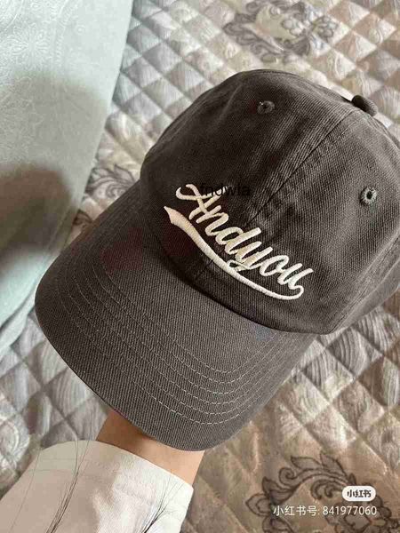 

new korean washing three-dimensional embroidery andyou letter baseball cap female leisure street trend baseball cap male, Blue;gray