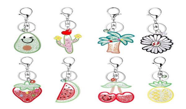 

pineapple strawberry fruit acrylic keychain watermelon orange comosus green apple keyring cactus pear tree key4486281, Slivery;golden
