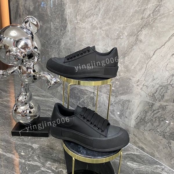 

r platform men quality casual shoes leather lace-up sneaker lady flat running trainers letters gym sneaker2023, Black