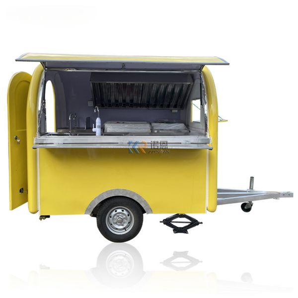 

220cm long bbq truck kiosk cart dog coffee vending trailer mobile outdoor street food caravan