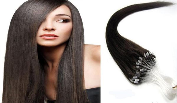 

loop micro ring hair extension 100strandspack 1624inch prebonded micro loop hair extensions fast in stock5031814, Black