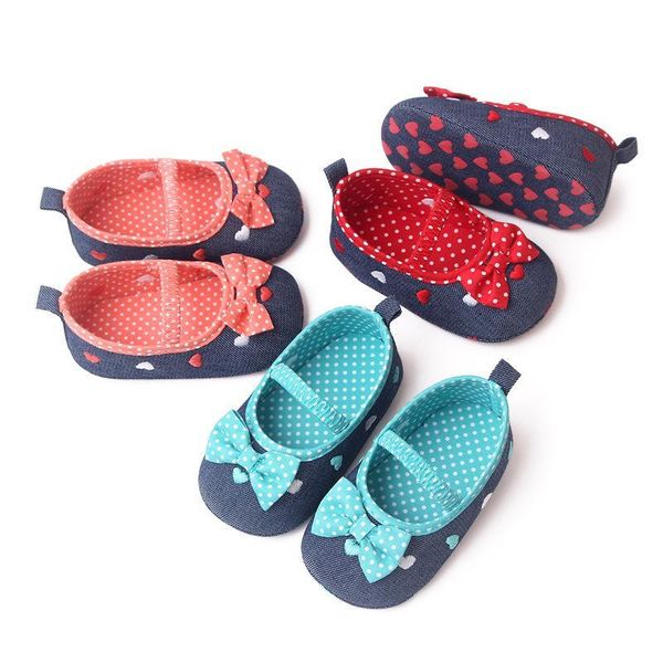 

first walkers baby shoes walking sneakers footwear kids princess soft sole girls bowknot embroidered heart toddler f10657