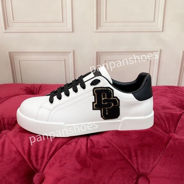 

2023new casual shoes brand mens womens designer leather lace-up sneakers fashion lady flat running letters shoes sneaker, Black