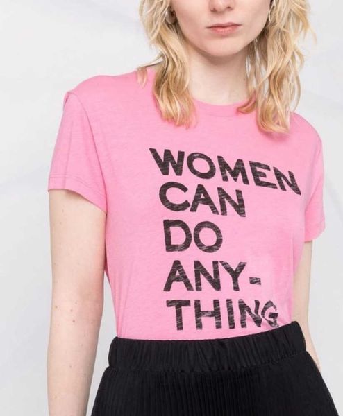 

23ss zadig voltaire summer cotton new women designer t shirt can do anything lettered fashion short sleeved, White