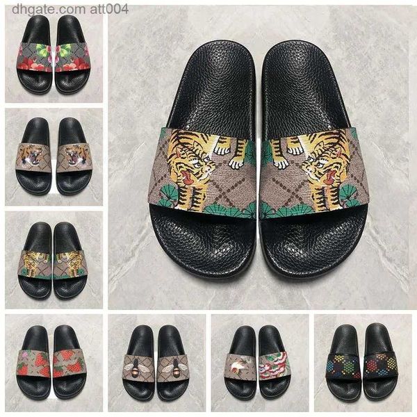 

men women stylish slippers tigers fashion classics slides sandals shoes tiger cat design summer huaraches home #039;'gg'', Black