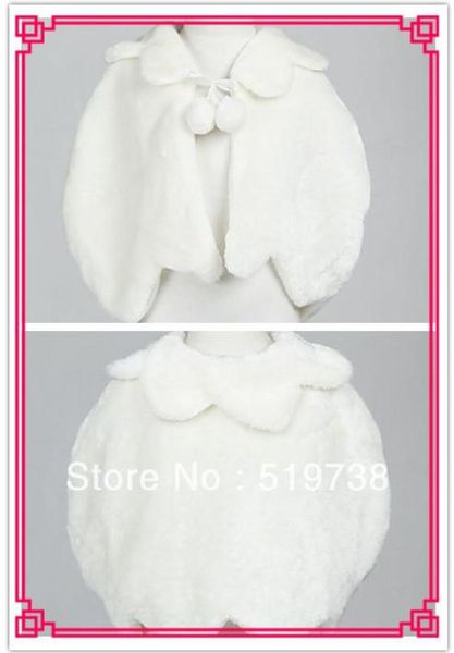 

evening partywedding shawl flower girl faux fur jacket0129369712, White
