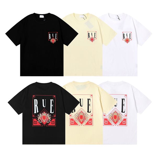 

bran tshirt niche beauty trend rhude tee usa las vegas casino design style card printing pure cotton short sleeved round neck t-shirt europe, White;black