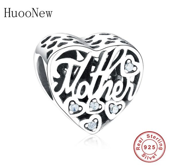 

fit original pandora charms bracelets 925 sterling silver letter mother son love heart zirconia stone beads mom berloque 2019 q0532989868, Black