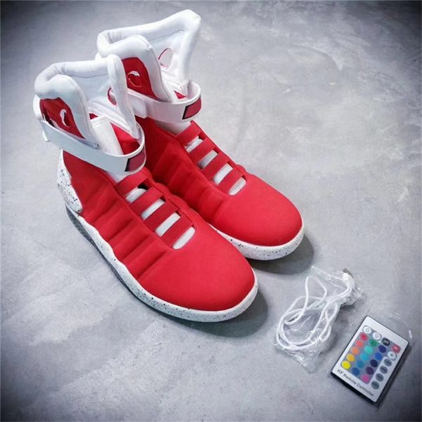 

men shoes automatic laces air mag back to the future shoes men marty mcfly led man glow in the dark black red grey marty mcfly's boots