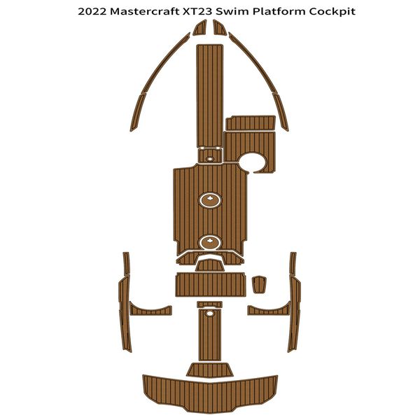 

2022 mastercraft xt23 swim platform cockpit pad boat eva foam teak floor mat