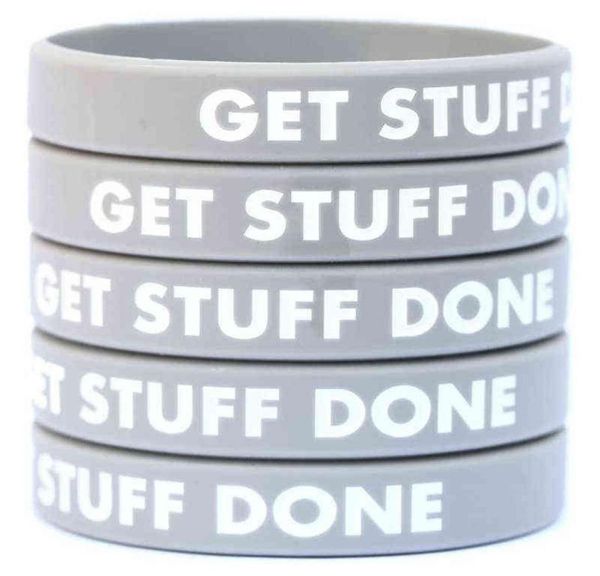 

300pcs get stuff done wristbands silicone bracelets012347805719, Black