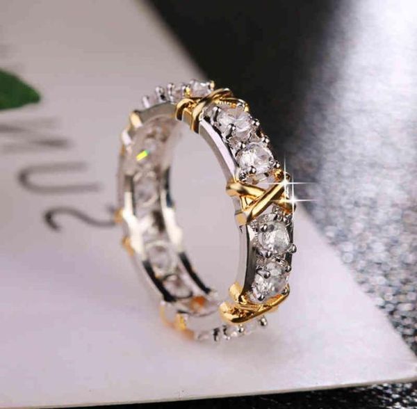 

gold plated color separation inlaid zircon ring fashion luxury trend women039s headwear9265118, Silver