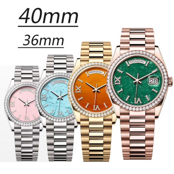

DAY Men's Watch 40mm Women's 36mm Gold 904L Stainless Steel Strap with Diamond Designer Watch Fashion Top Watch ST9 Hidden Aik Folding Buckle Waterproof King dhgate lb