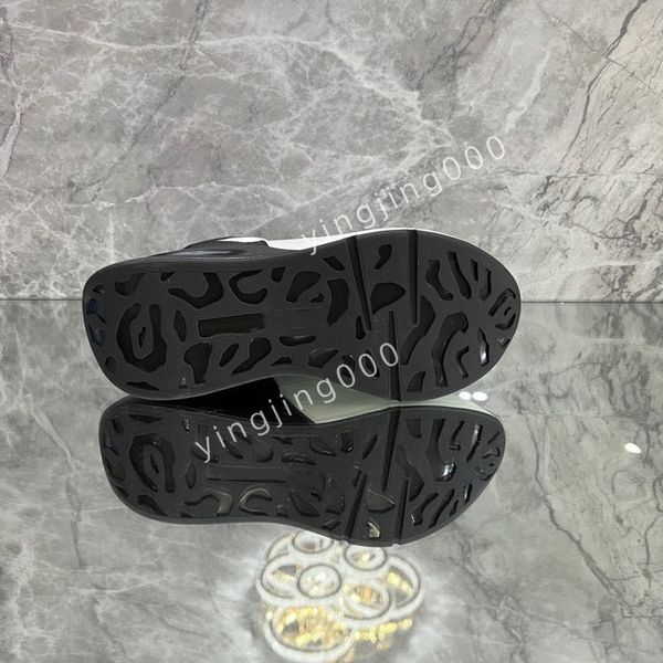 

fashion mens quality designers sneakers camouflage casual shoes checkered studded flats mesh trainers2023, Black