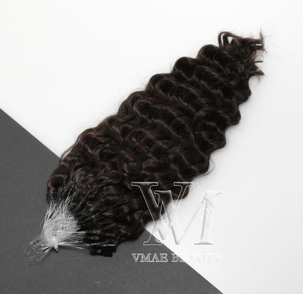 

vmae micro loop ring hair extensions 100 unprocessed virgin peruvian human hair 3b curly micro loops 1gstrand 2 darkest brown 52920158, Black
