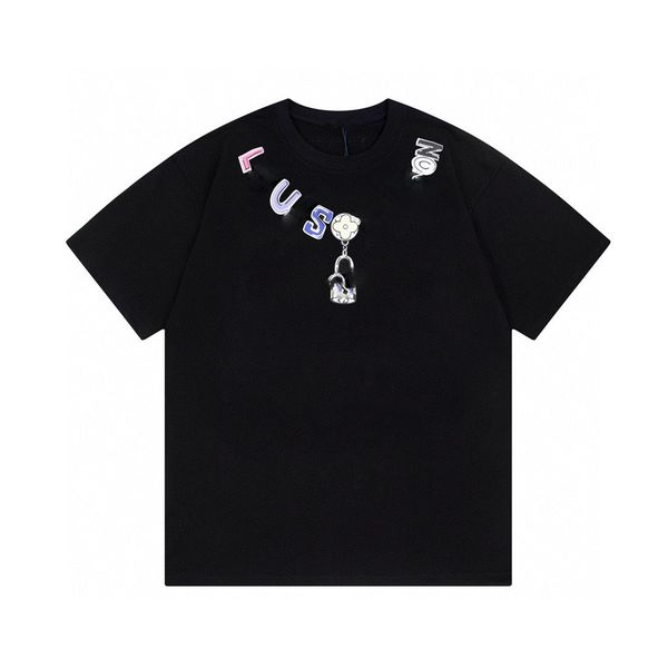 

summer t shirt mens women designers t-shirts tees apparel man s casual chest letter shirt luxurys clothing street shorts sleeve clothes bur, White;black