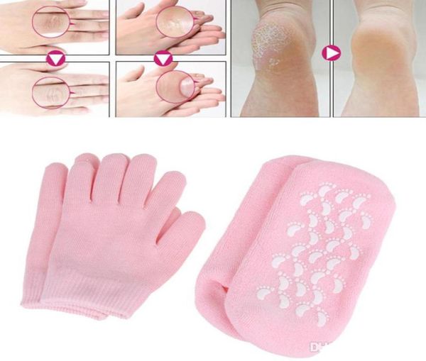 

reusable spa gel moisturizing socks gloves whitening exfoliating treatment smooth beauty hand mask feet care silicone sock glove3492366, White