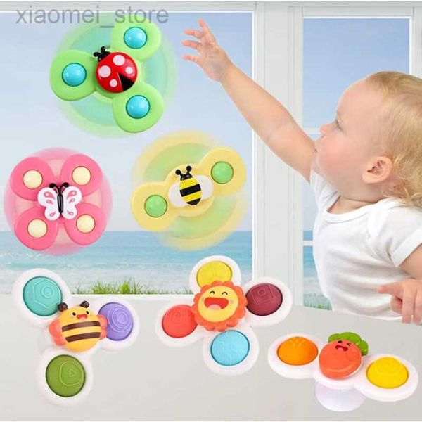 

bath toys 1pcs montessori baby bath toys for kids bath sucker spinner suction cup toy for newborn rotary rattle educational toys