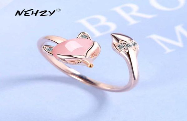 

nehzy 925 sterling silver new woman fashion jewelry crystal zircon agate fox ring size adjustable ring q07084540297