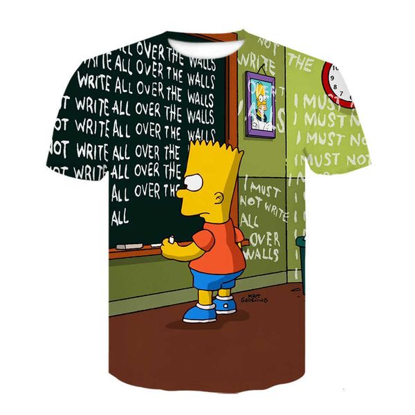

simpsons 3d cartoon printed t-shirt short sleeve, White;black