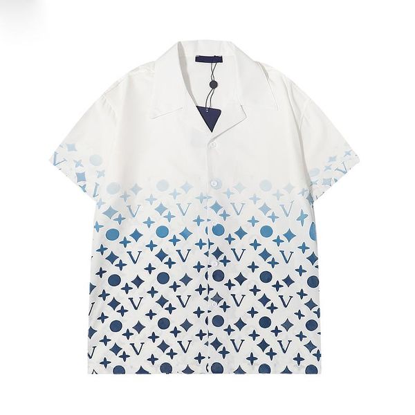 

men's designer shirt casual summer v-neck short sleeve men's floral designer shirt street hip-hop 3d printed loose camisa masculin, White;black