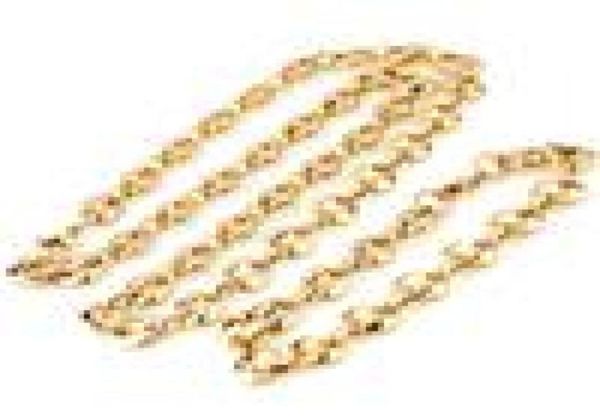 

gold plating necklacebracelet set fashion hip hop chains curb cuban long necklace diy chain charm punk style men women jewelry8790620, Silver